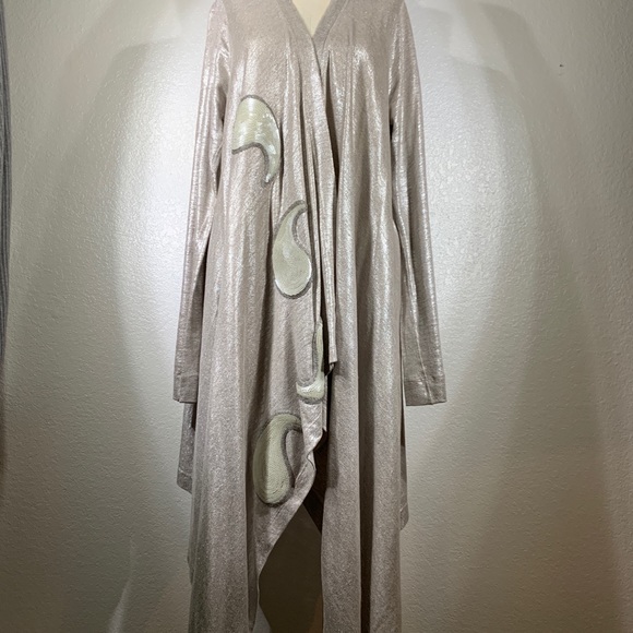 Johnny Was Biya Knit Linen Paisley Duster Sz L NWT - Picture 2 of 8